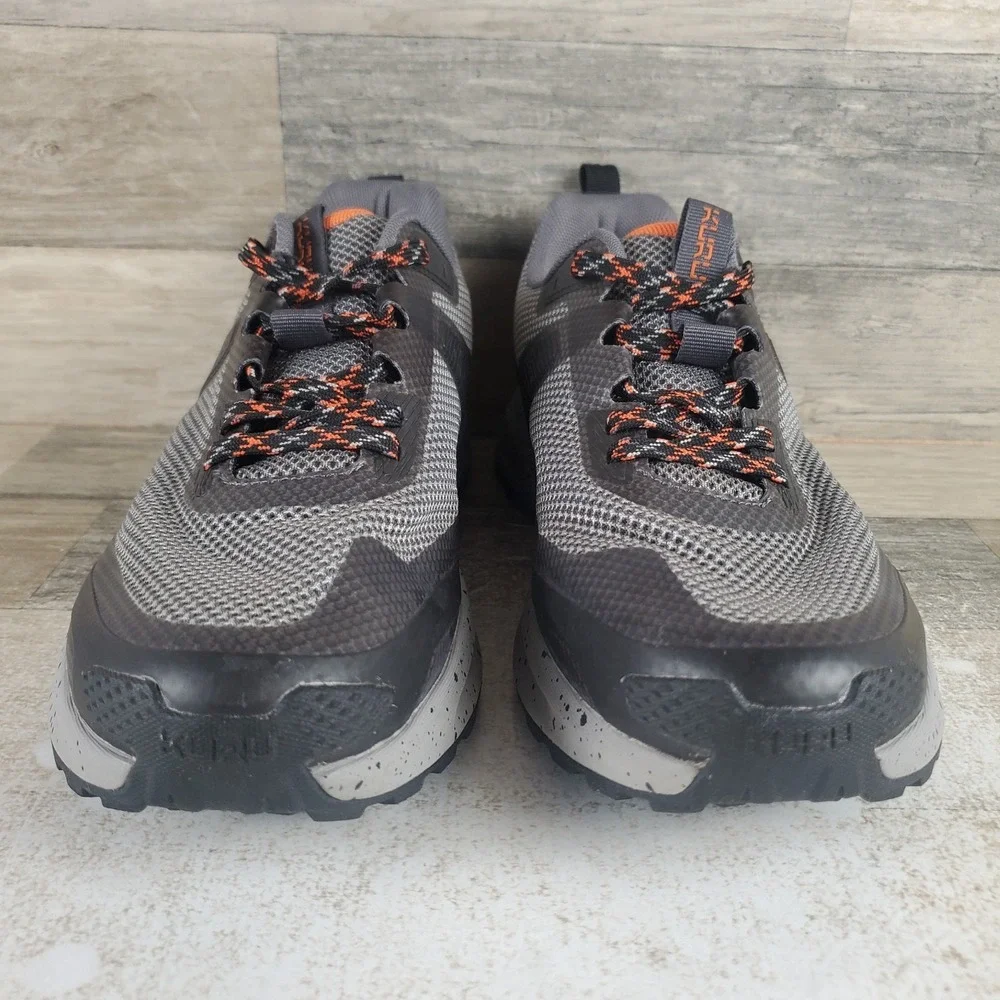 Kuru Atom Mens Hiking Shoes Sz 8.5 M Lead Gray Orange Spice Mesh Lace Up Sneaker